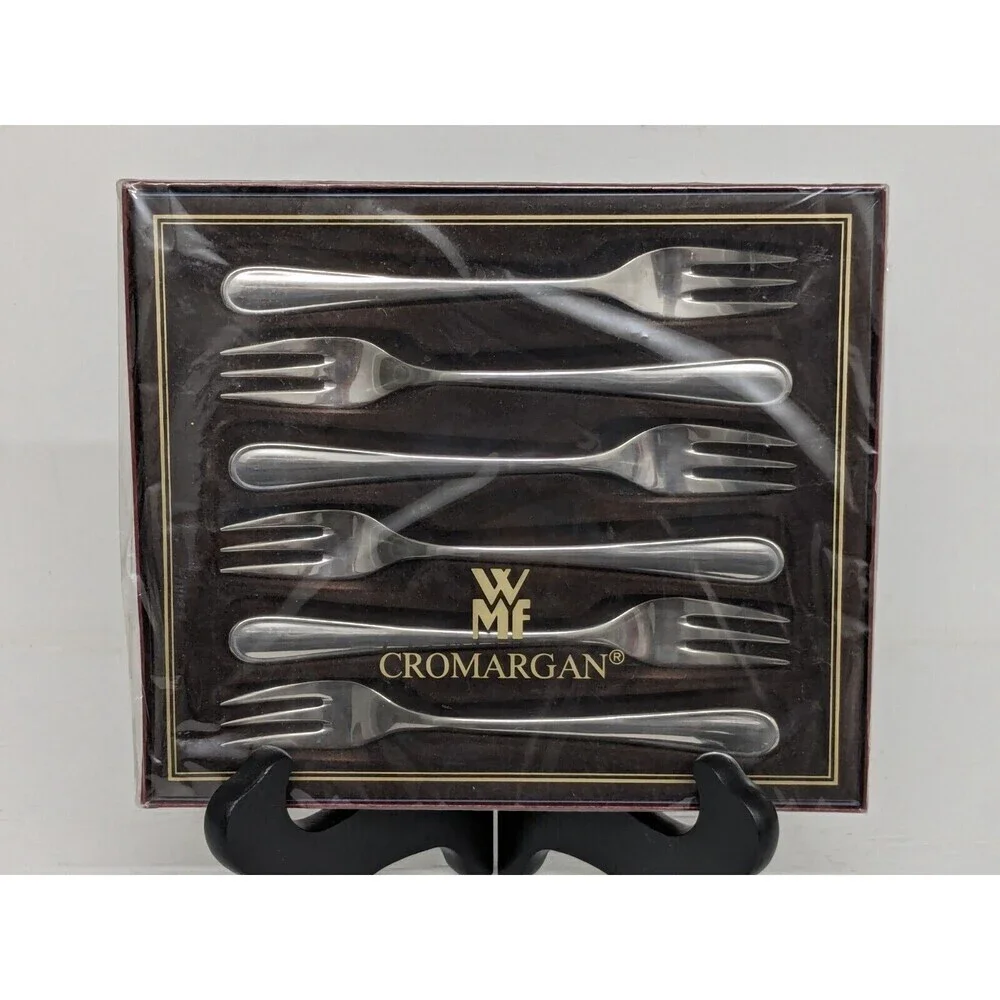 WMG Cromargan Nurnberg 6 Cake Forks Stainless Steel 18/10 in Box 11 3793 6040
